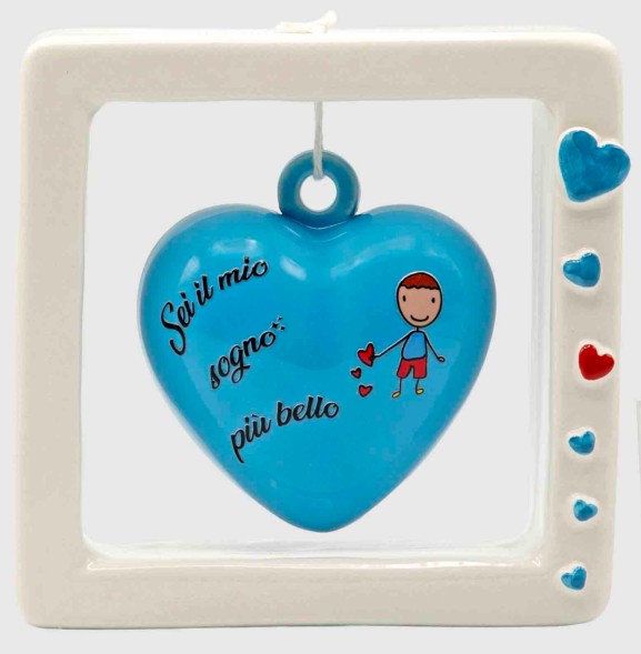 cuore in cornice ceramica